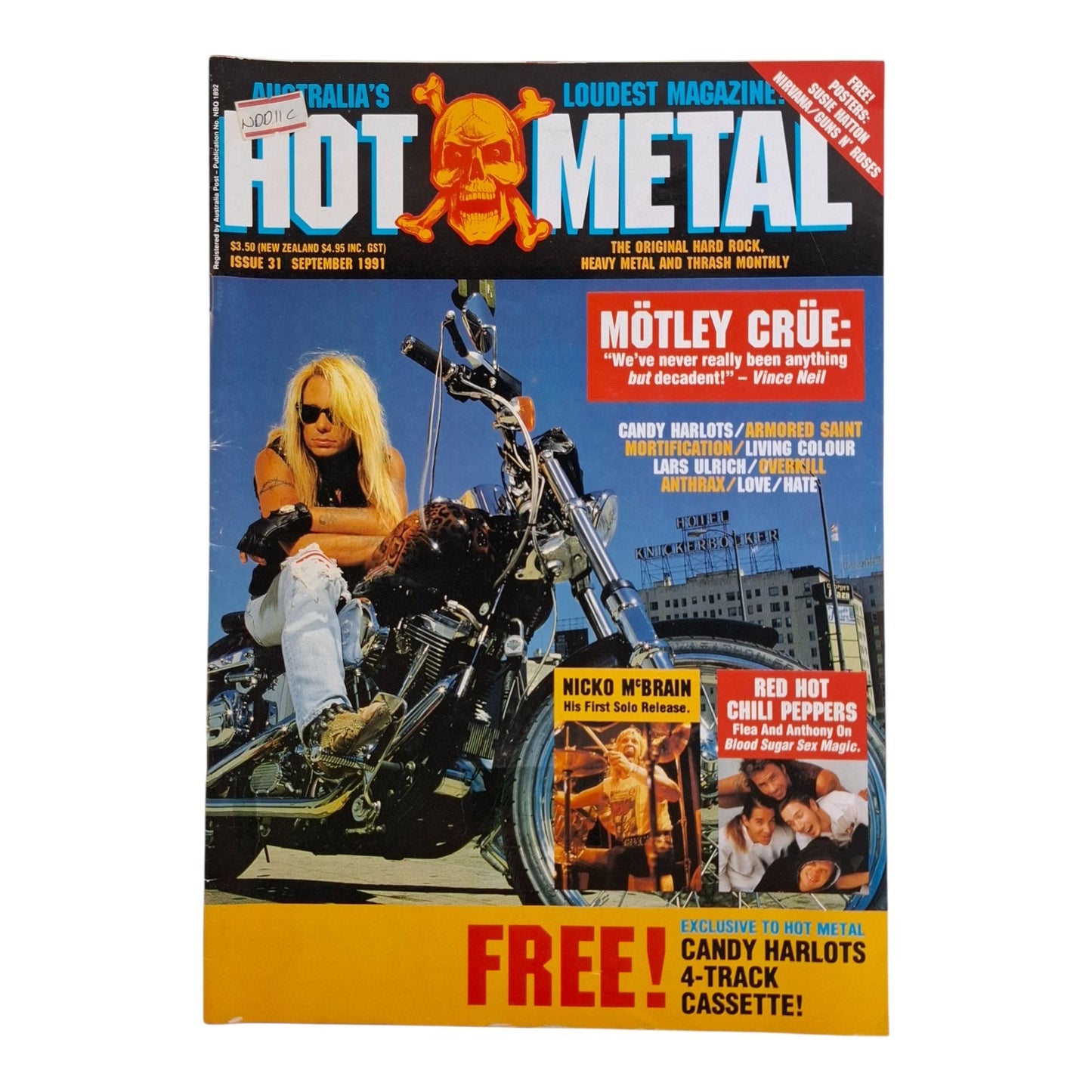 Hot Metal #31 Music Magazine September 1991 Motley Crue / Guns n' Roses