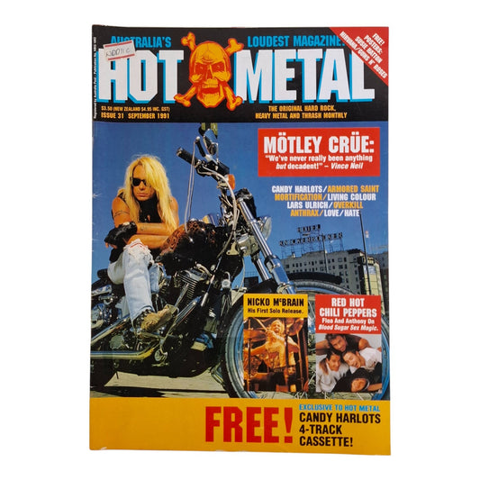 Hot Metal #31 Music Magazine September 1991 Motley Crue / Guns n' Roses