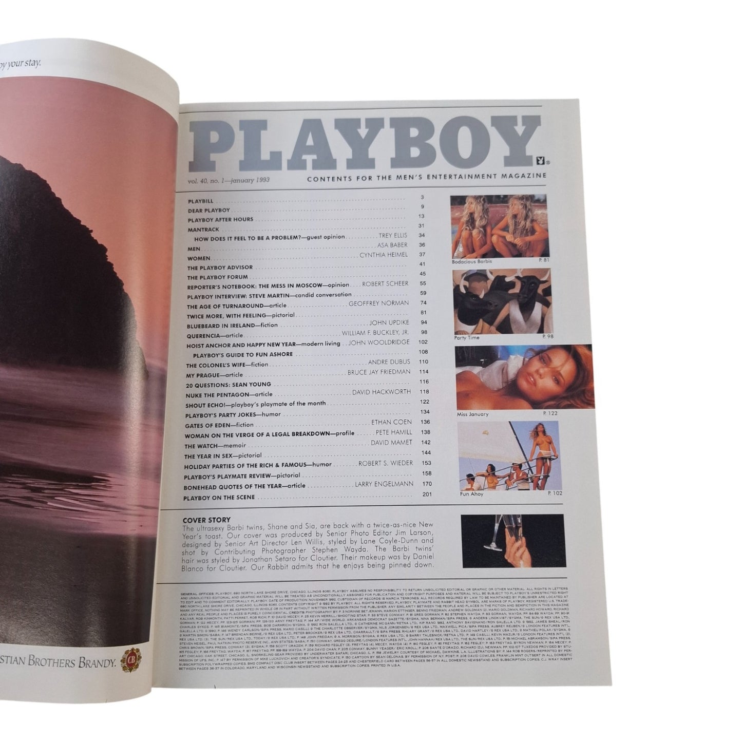 Playboy Magazine January 1993 Barbi Twins / Echo Johnson NO C/F
