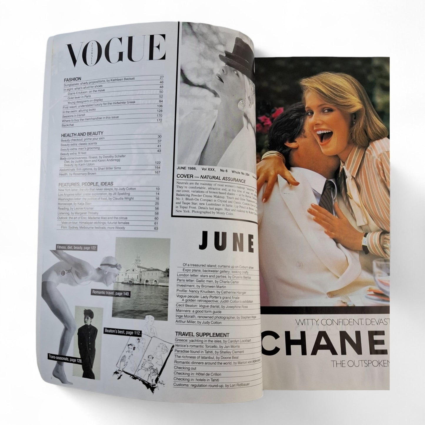 Vogue Australia magazine - June 1986 - Nancy Knudsen, Inge Morath + Cecil Beaton