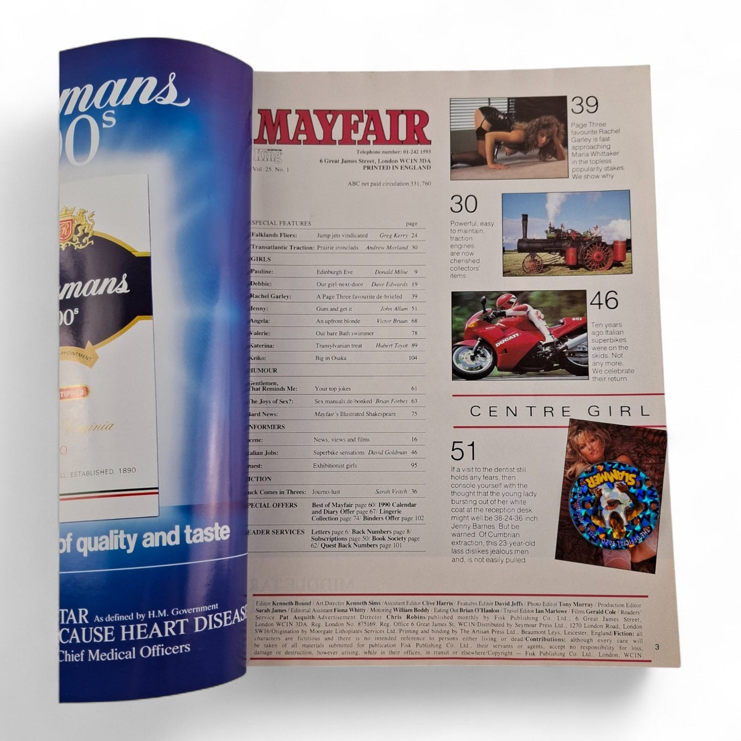 Vintage Mayfair Magazine Vol. 25 No. 1 1990 U.K Playboy Jenny Barnes