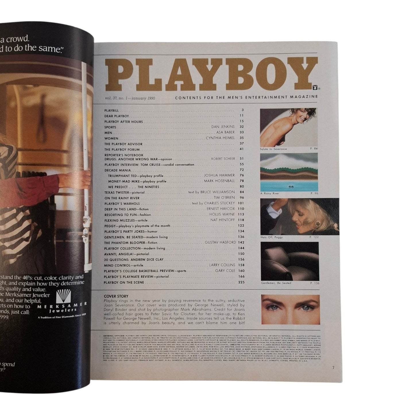 PLAYBOY Magazine January 1990 Joan Severance / Peggy McIntaggart