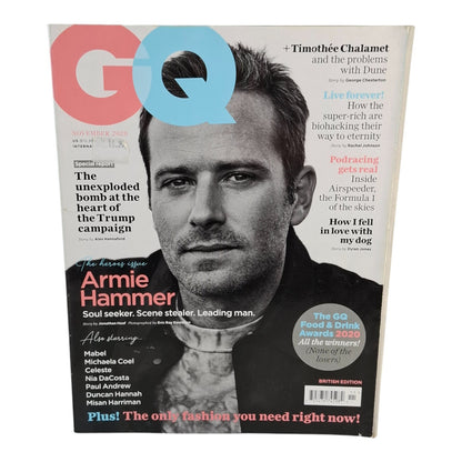 GQ Magazine U.K November 2020 Armie Hammer Cover RARE