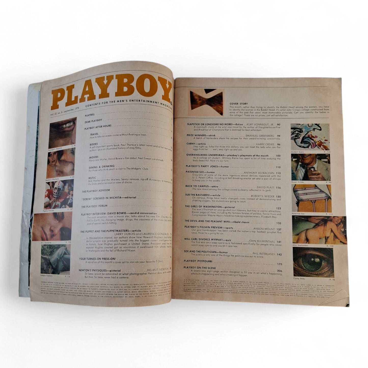 PLAYBOY Magazine US September 1976 - Whitney Kaine centrefold David Bowie