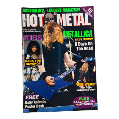 Hot Metal Magazine #40 June 1992 KISS / Metallica /  Baby Animals