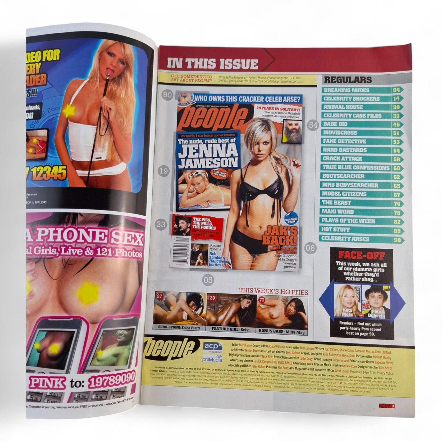 Australian People Magazine September 2007 Jenna Jameson Jakki Degg