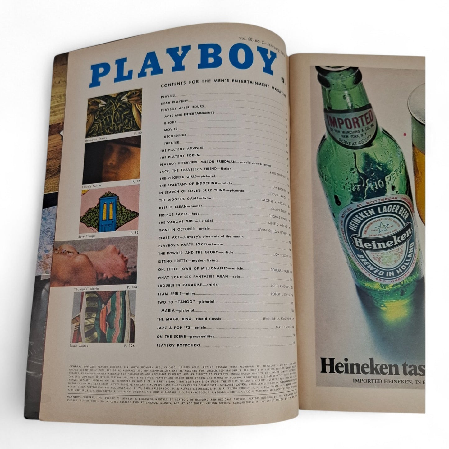 PLAYBOY Magazine February 1973 Jeanette Larson Complete