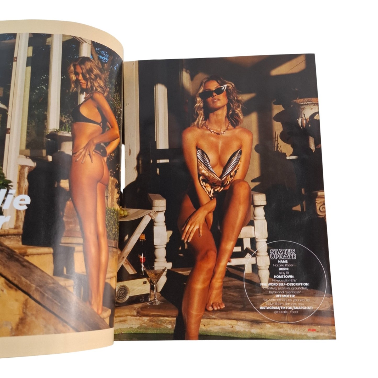 FHM For Him Magazine Australia Magazine October 2025 Natalie Roser Issue 1