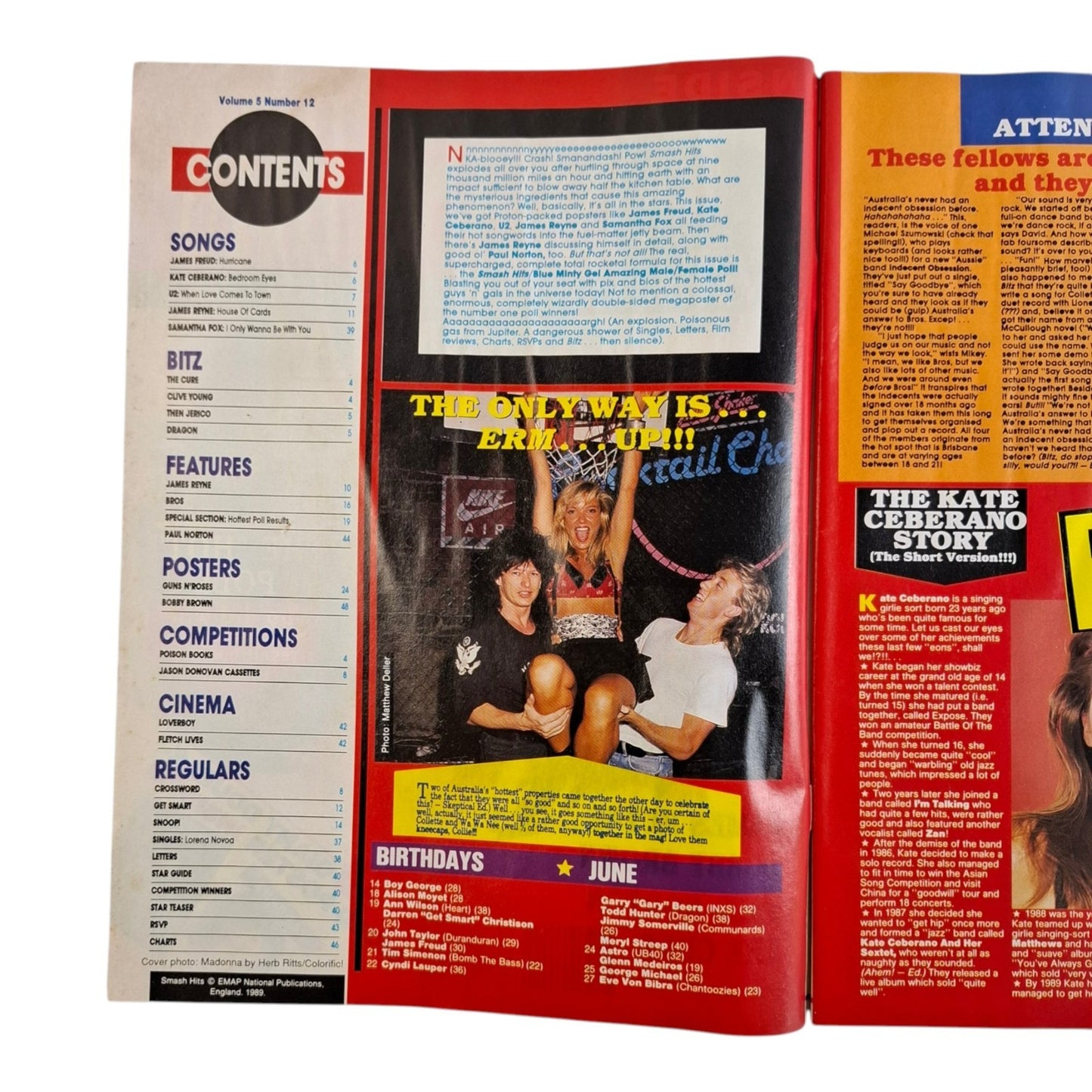 Smash Hits Magazine Australia June 1989 Madonna /U2 / 1927