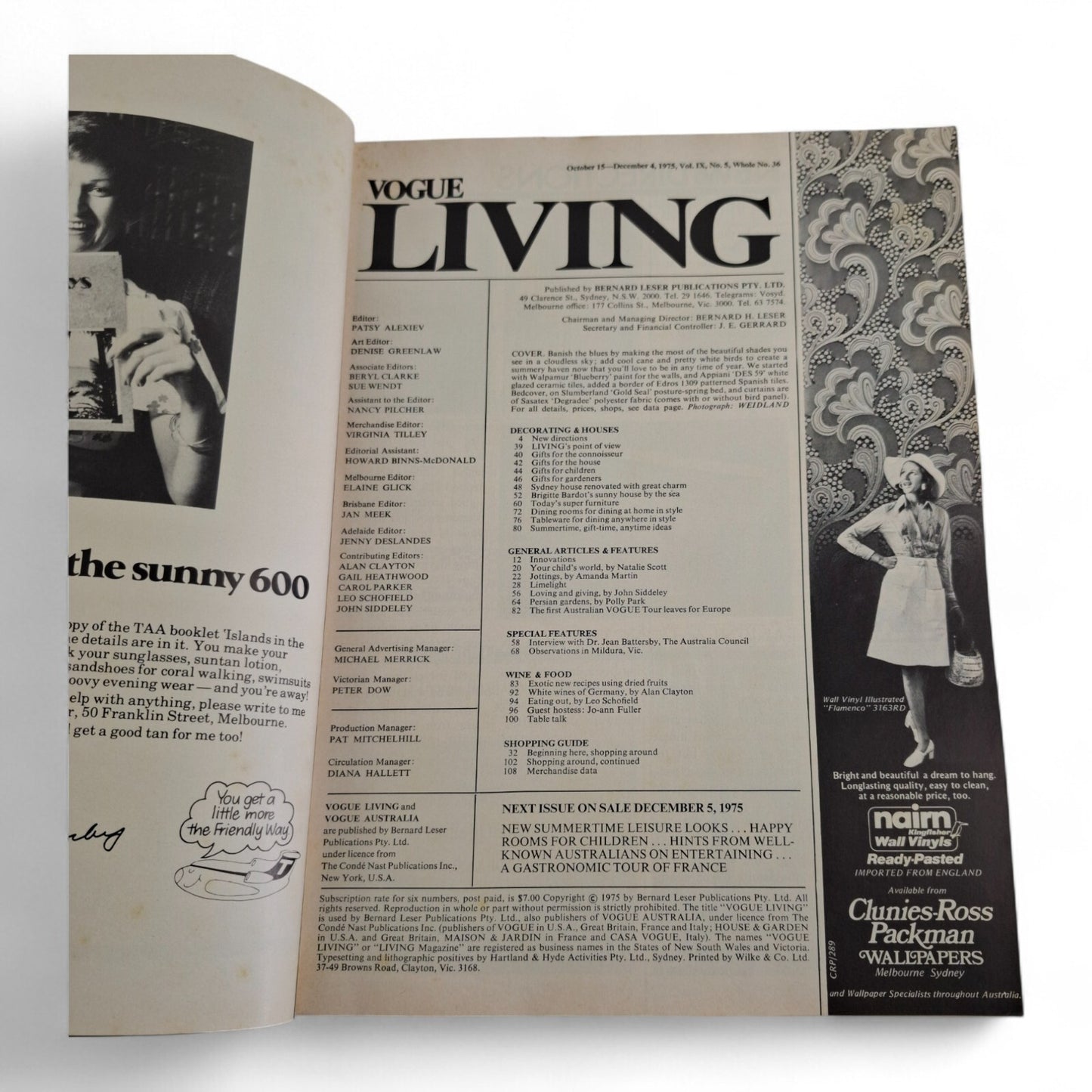 Vintage Vogue Living Australian Magazine - No. 5 1975