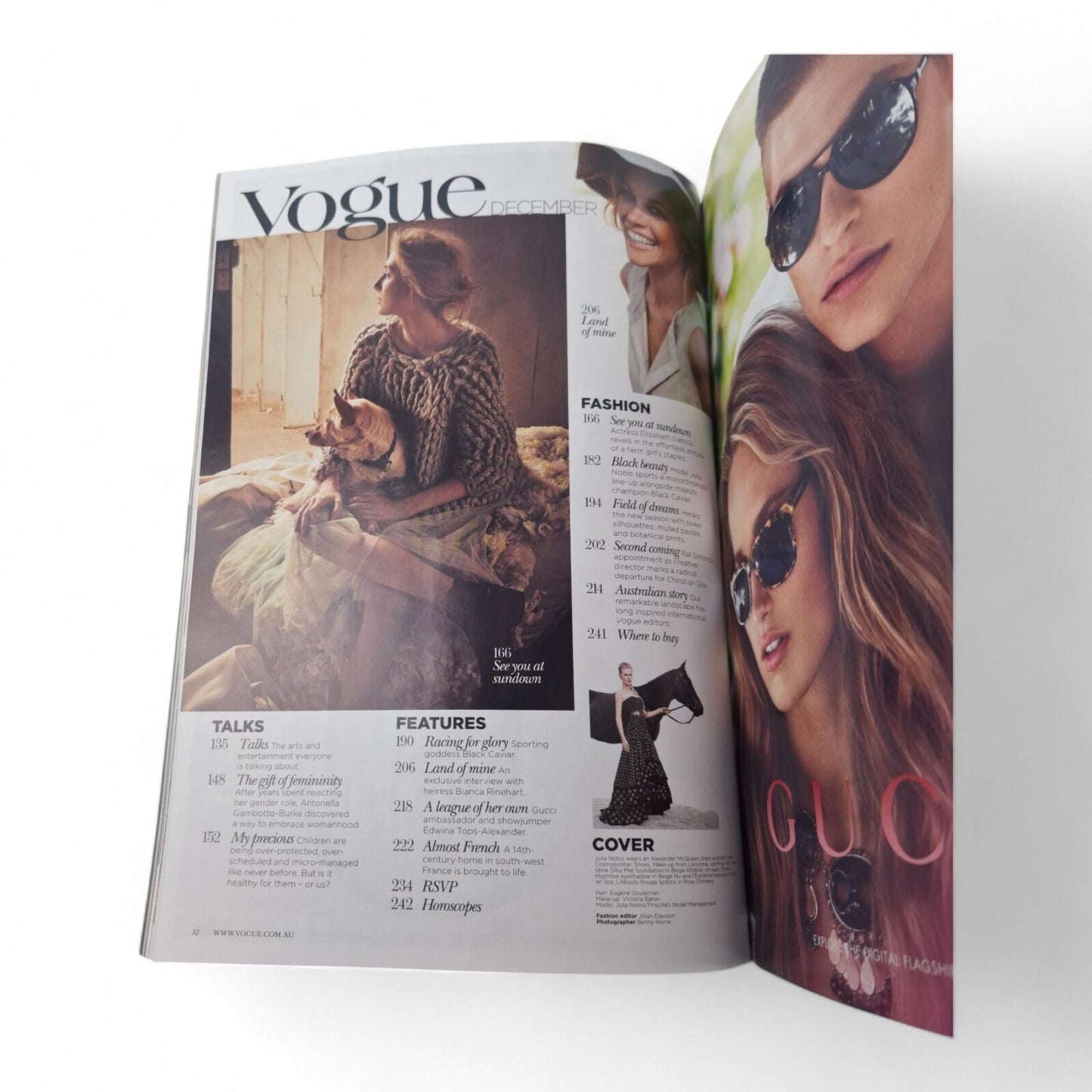 Vogue Australia Magazine December 2012 Julia Nobis Black Caviar EXCELLENT
