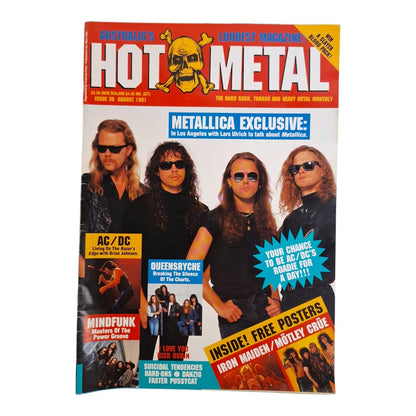 Hot Metal #30 Music Magazine August 1991 Metallica / Iron Maiden