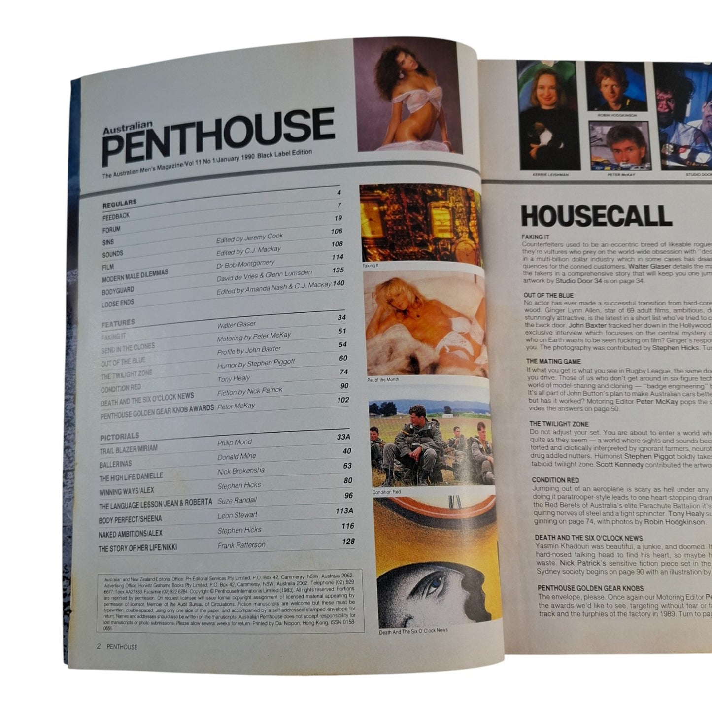 Australian Penthouse Magazine - Black January 1990 Alex Lombard