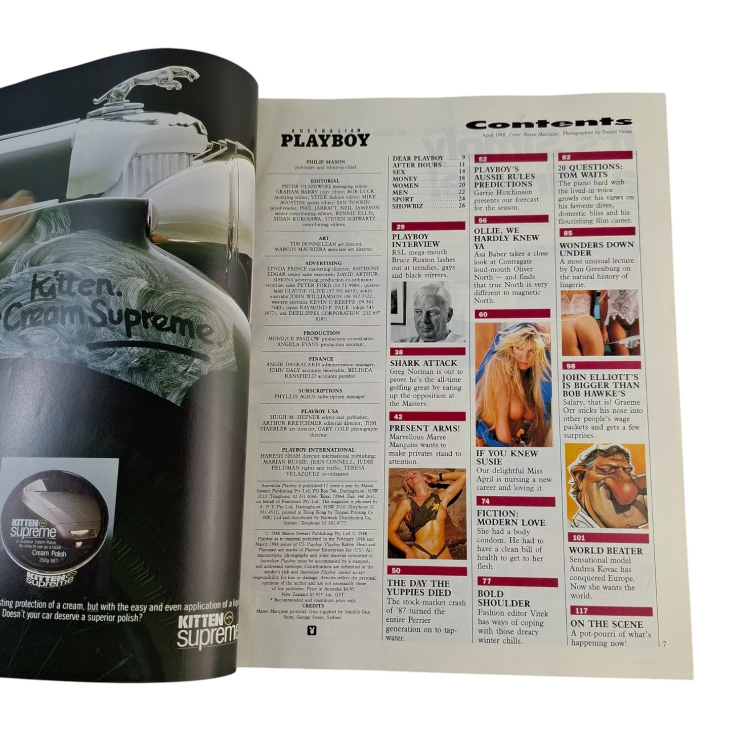 Australian Playboy Magazine April 1988 Maree Marquiss / Susie Diane Owens