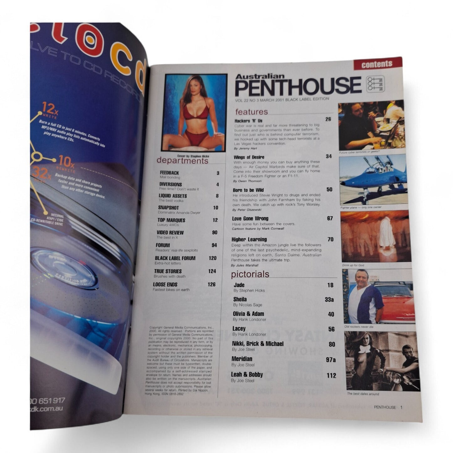 AUSTRALIAN PENTHOUSE Men's Magazine Black Label March 2001