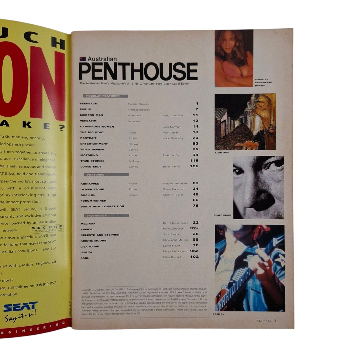 Australian Penthouse Magazine February 1995 Kristy Moore / Sheryl Andrews