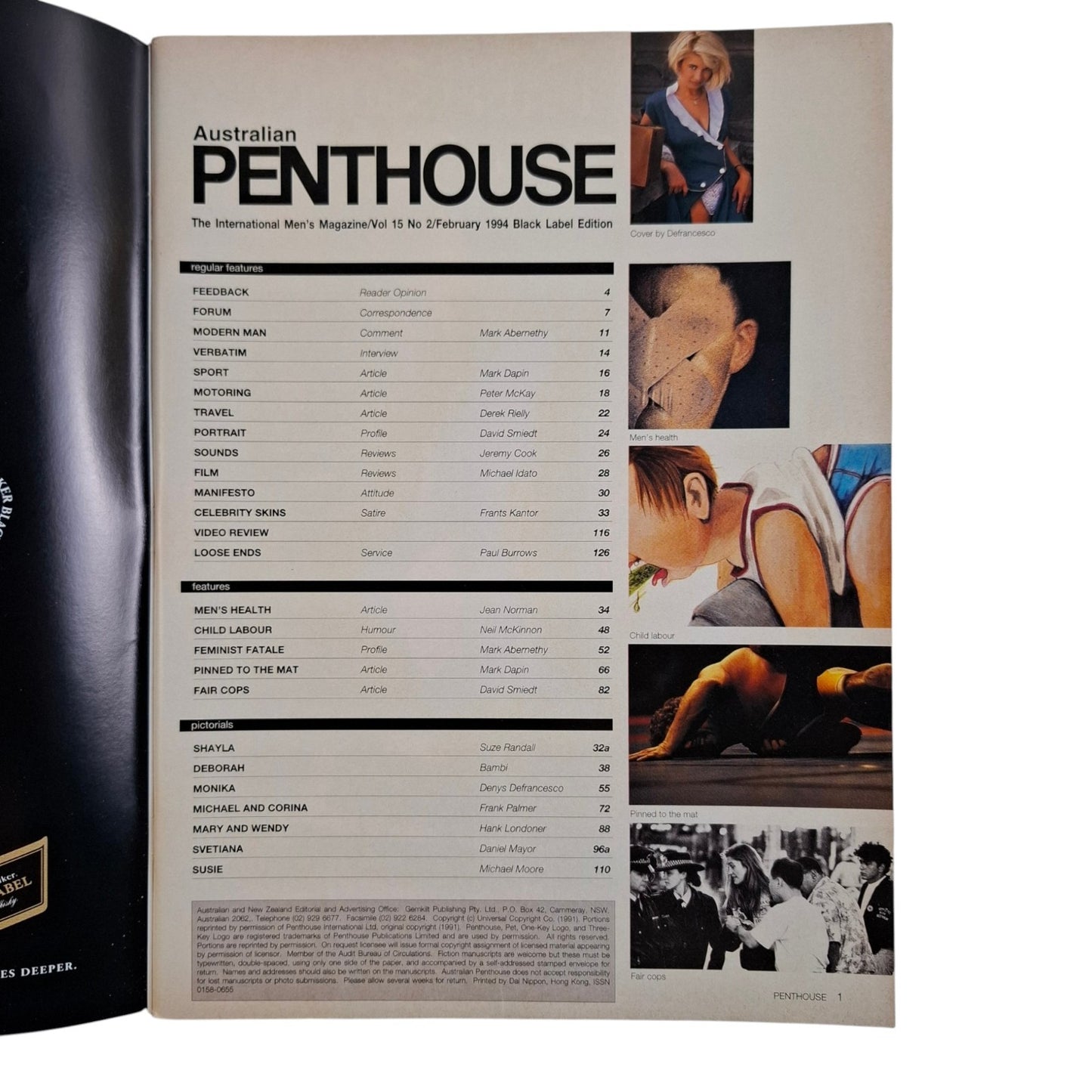 Australian Penthouse Magazine February 1994 Monika Stevens / Deborah Louise