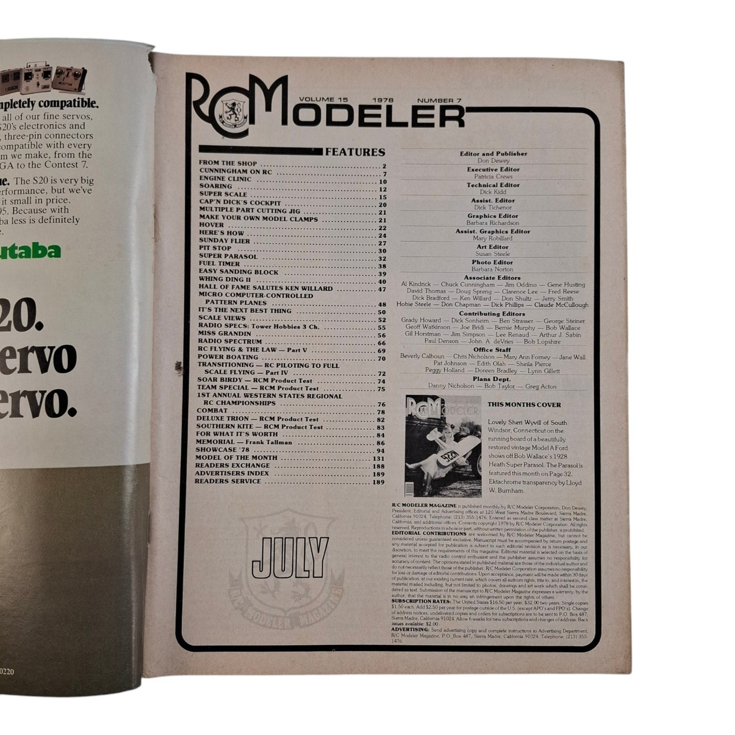 Vintage RC Modeler Magazine July 1978 - Radio Control Airplane Helicopter