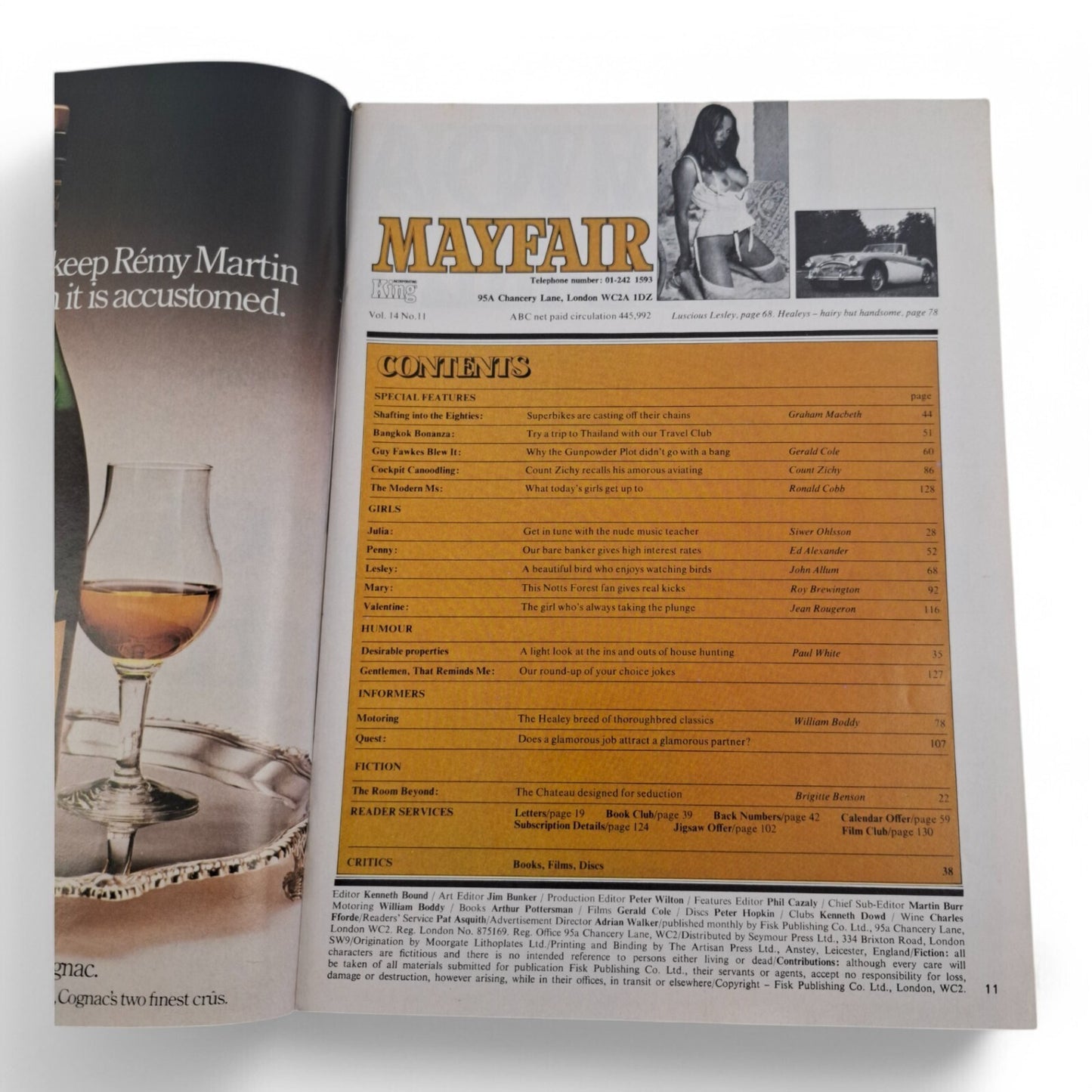 Mayfair Magazine Volume 14 No. 11 November 1979 U.K Playboy