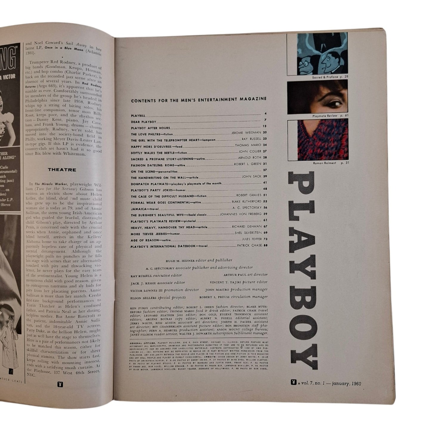 Playboy Magazine January 1960 Volume 7 #1 Holiday Issue Stella Stevens