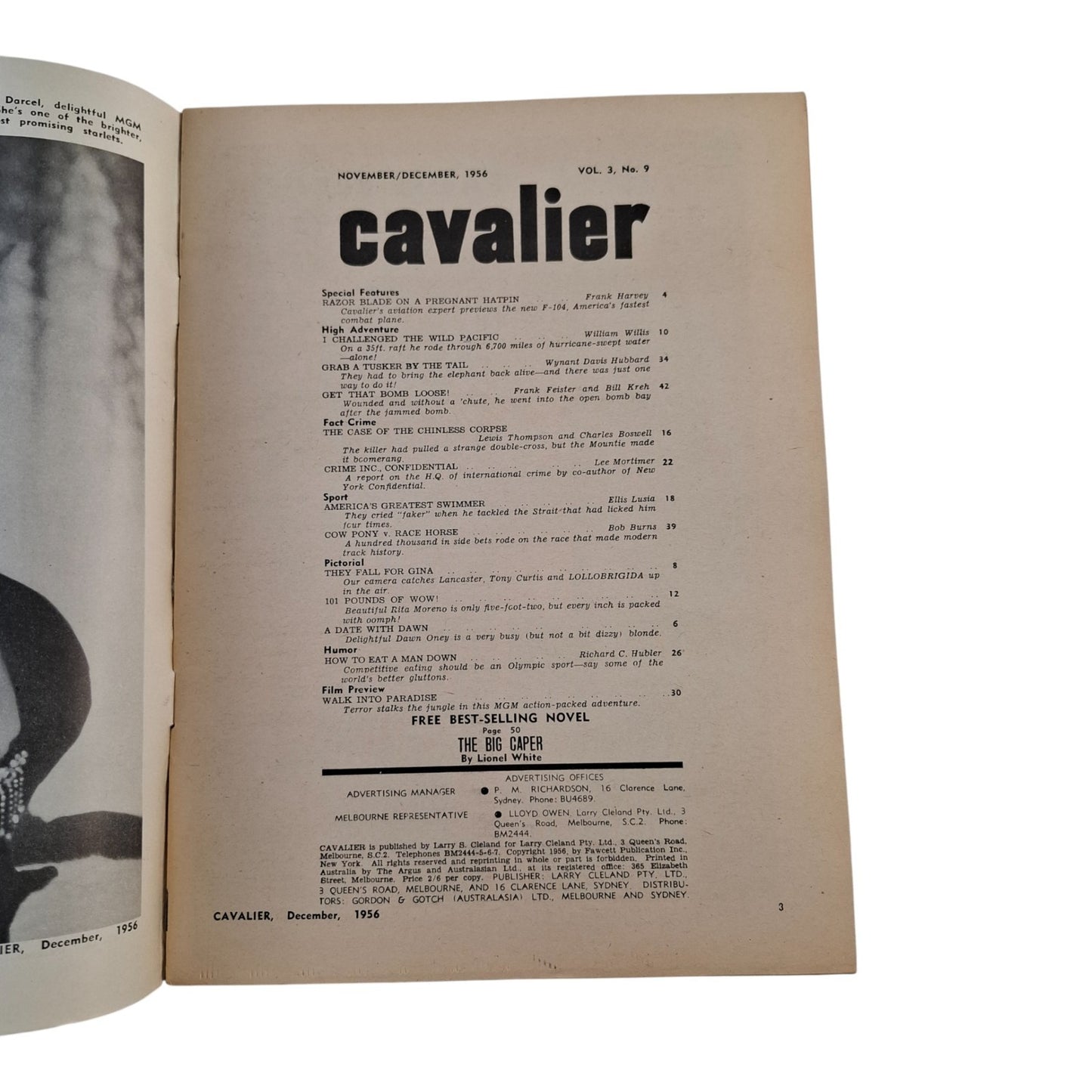 Cavalier Magazine Australia November December 1956 Denise Darcel Rita Moreno