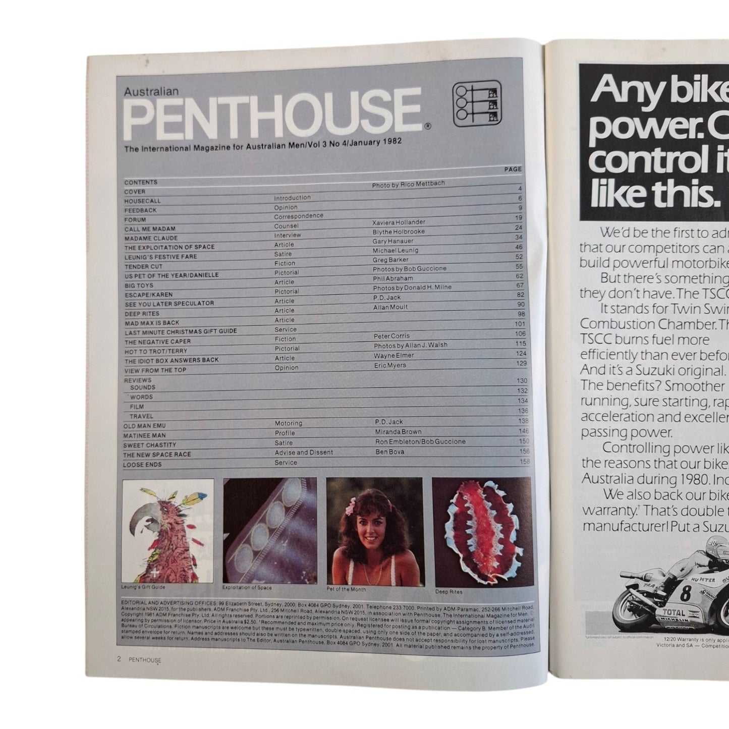 Australian Penthouse Magazine January 1982 Danielle Deneux / Karen Rose
