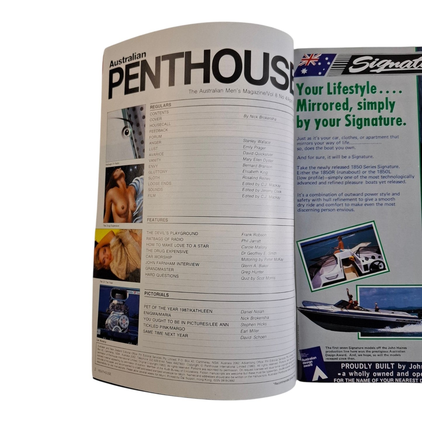 AUSTRALIAN PENTHOUSE Magazine April 1987 Maria Sanson / Kathleen Azzopardi