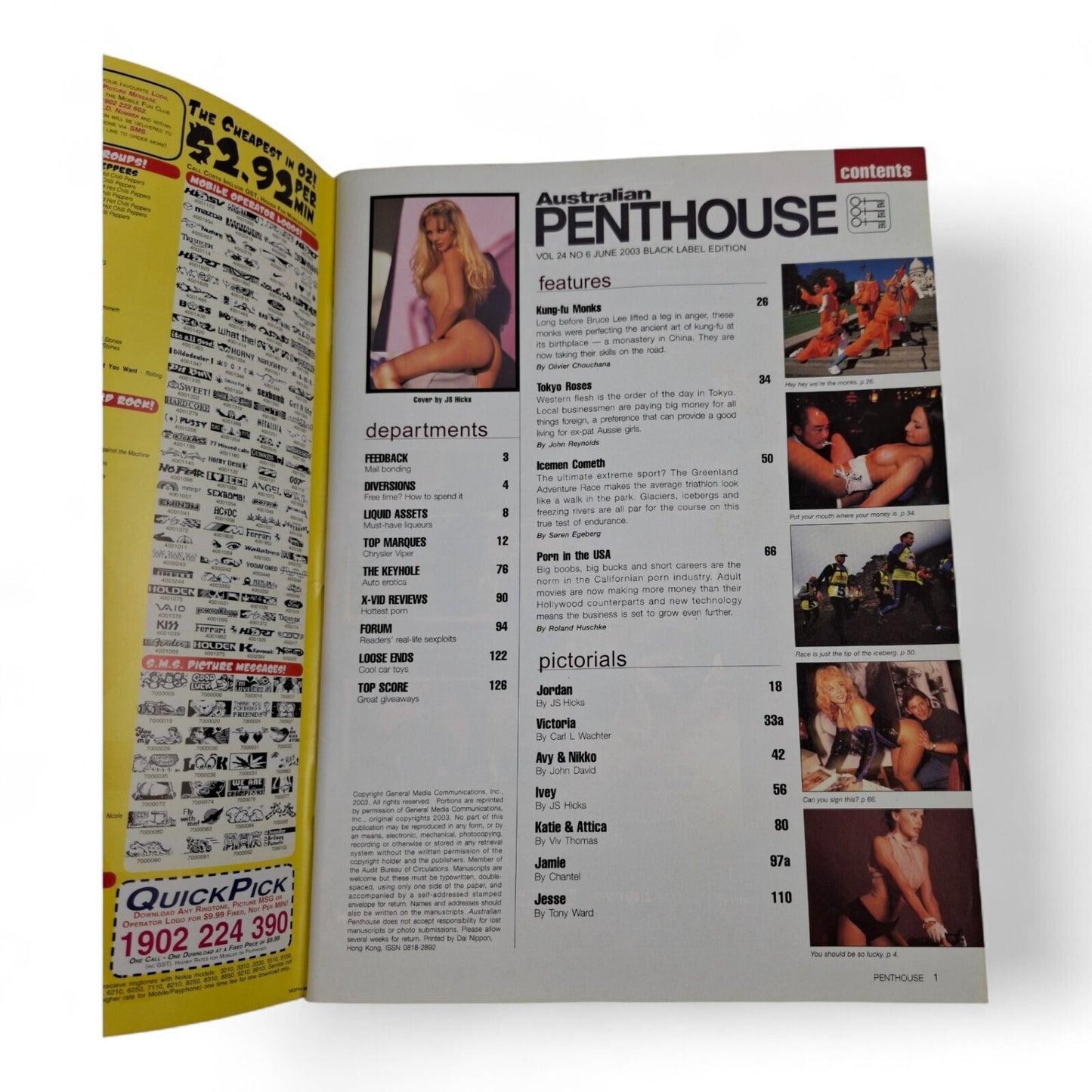 Australian Penthouse Magazine - Black Label June 2003 Complete Playboy