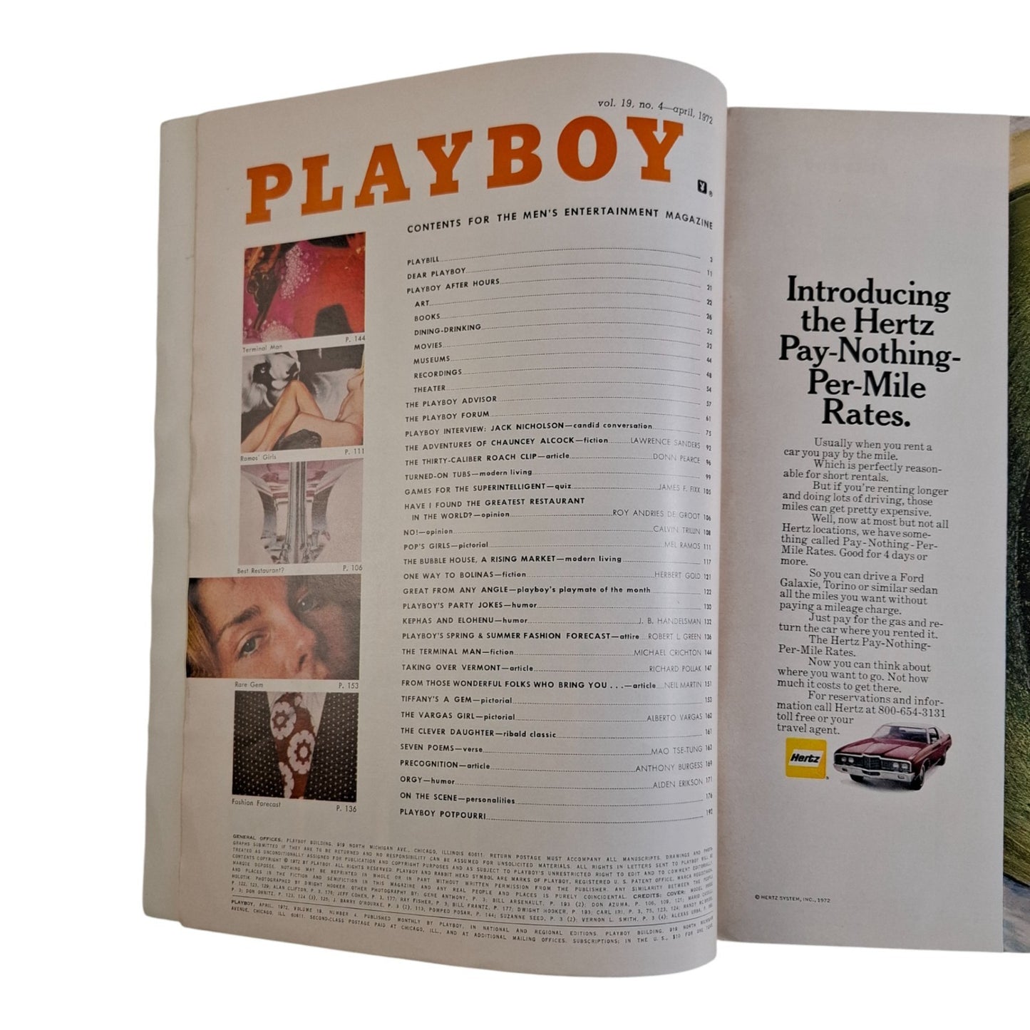 PLAYBOY Magazine April 1972 Rosie Holotik / Vicki Peters