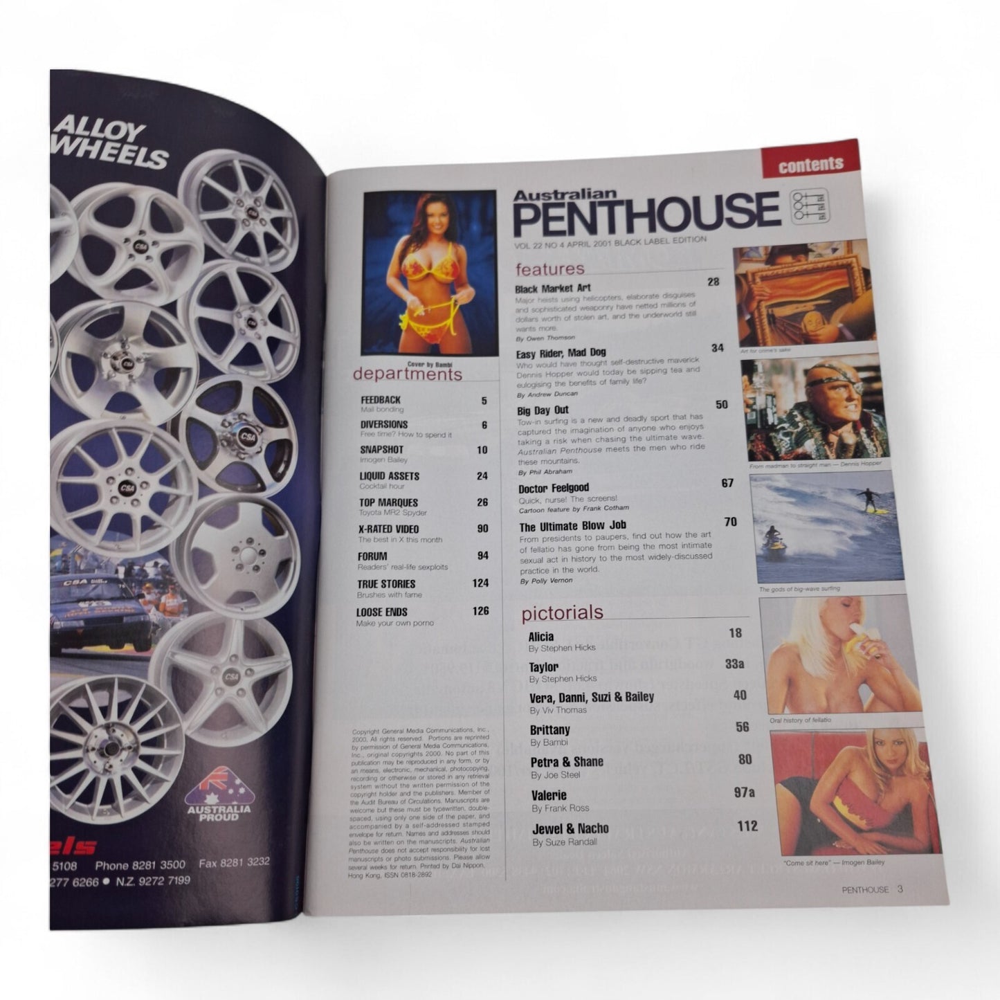 AUSTRALIAN PENTHOUSE Men's Magazine Black Label April 2001