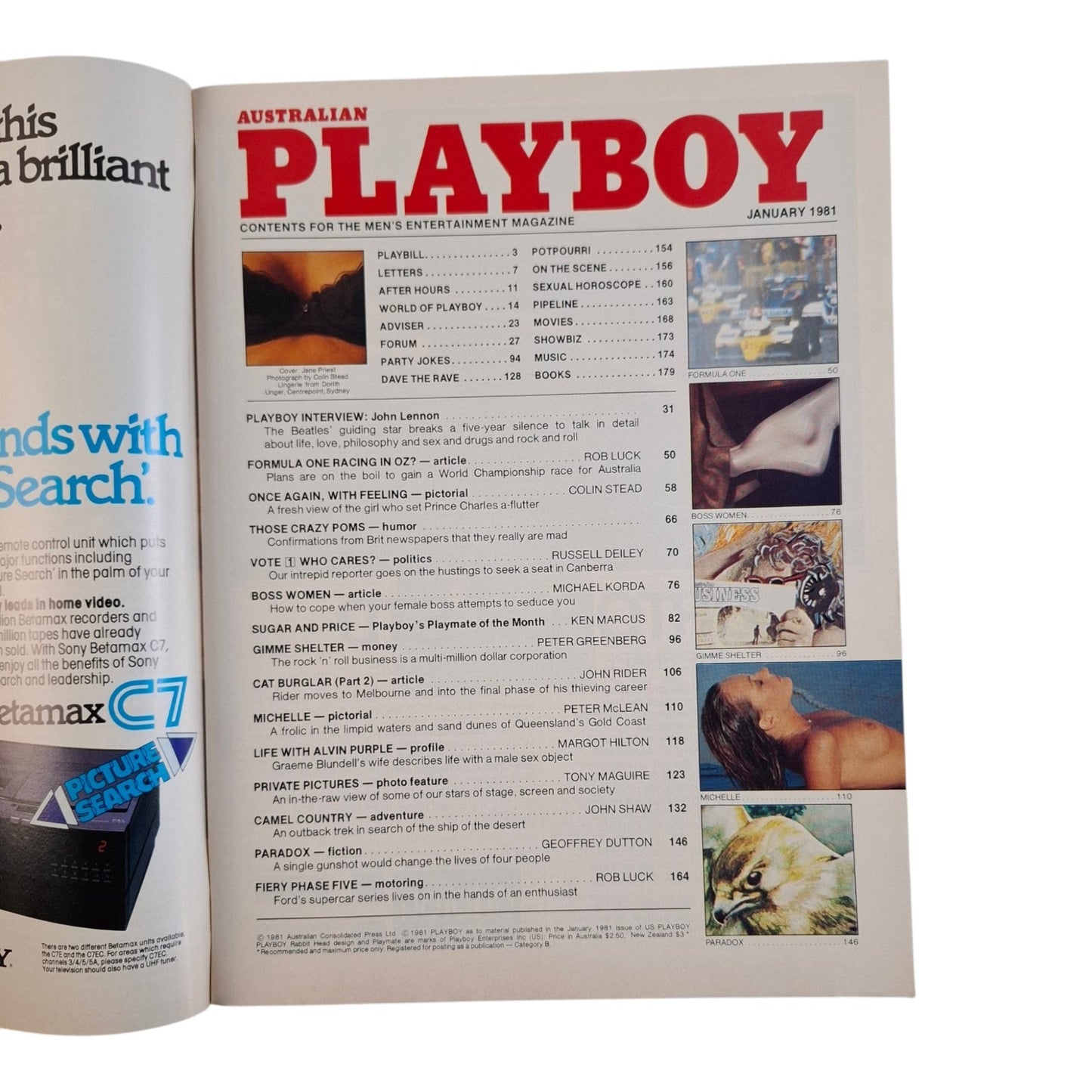 Australian Playboy Magazine January 1981 + Newsagent Advertising Poster RARE