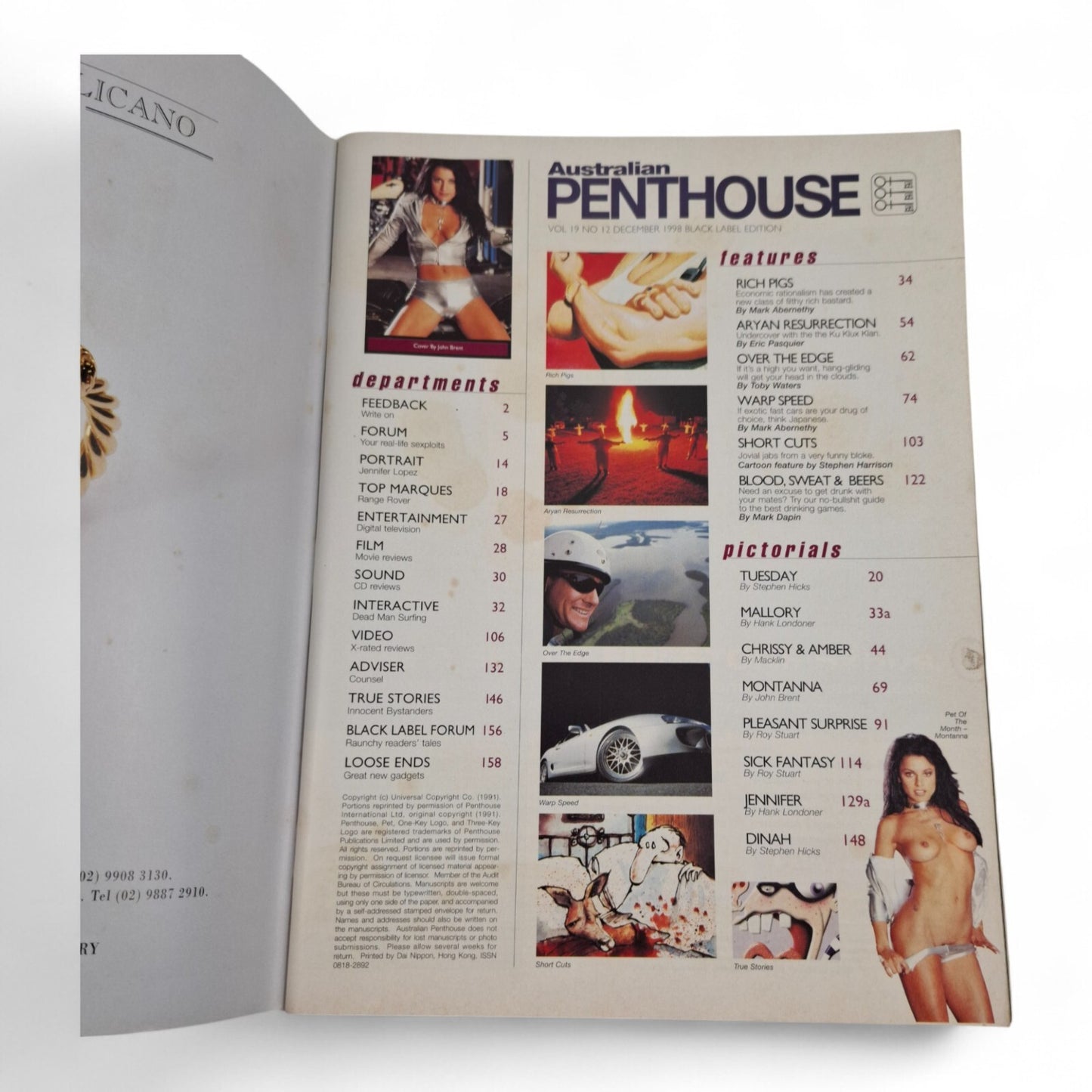 AUSTRALIAN PENTHOUSE Men's Magazine Black Label December 1998