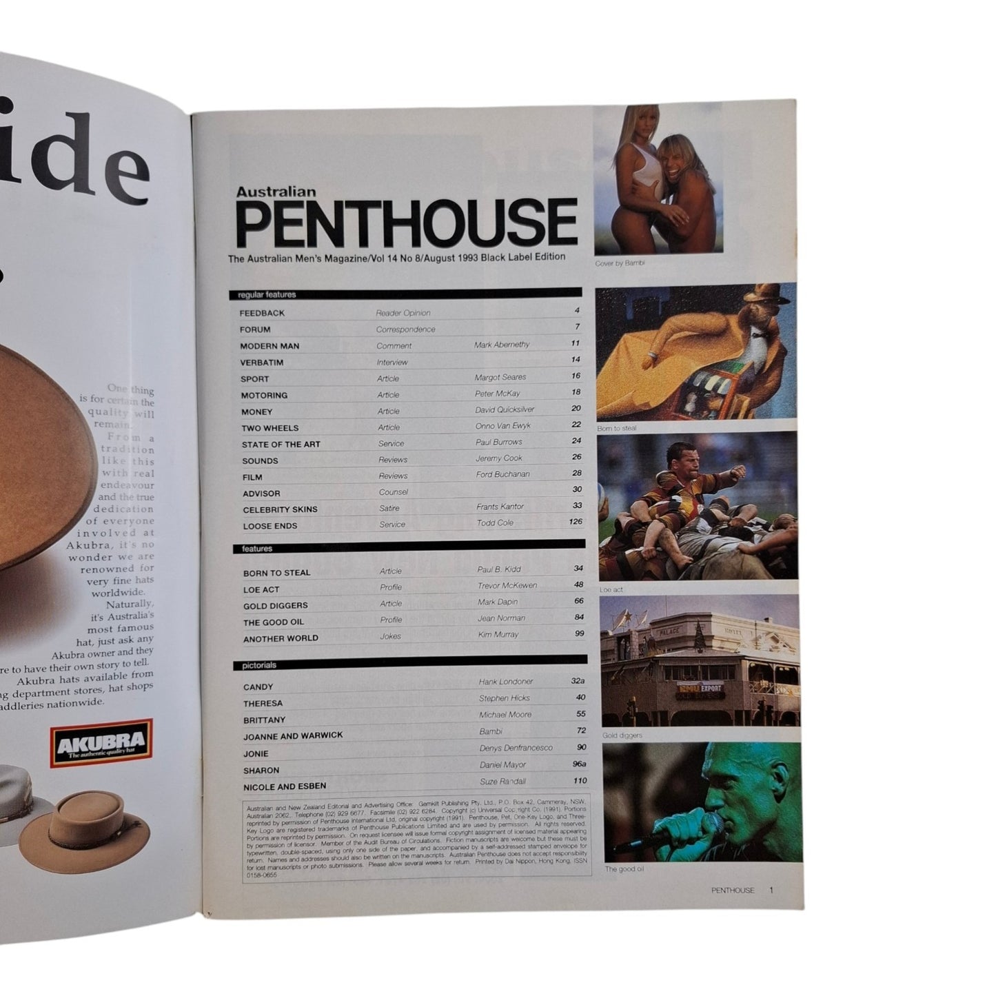 Australian Penthouse Magazine August 1993 Warwick Joanne Capper