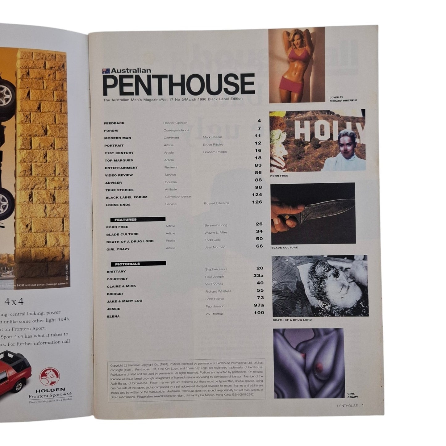 Australian Penthouse Magazine March 1996 Bridget Burns / Courtney Behn