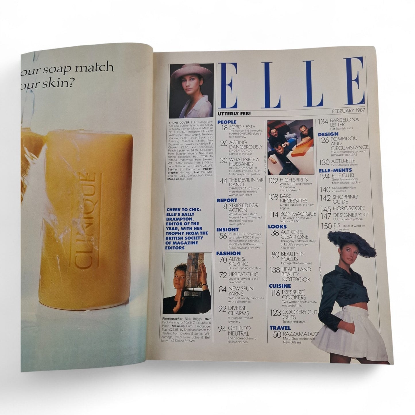Elle Magazine U.K February 1987 Lisa Butcher Christa Doelman
