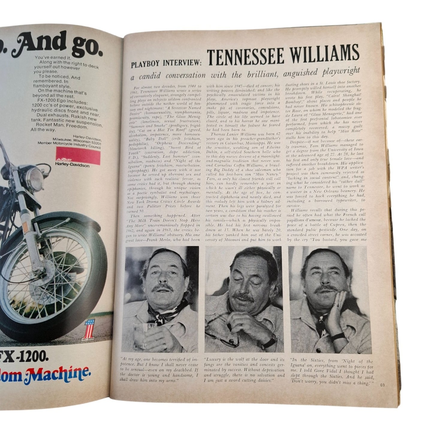 PLAYBOY MAGAZINE April 1973 Lenna Sjooblom Linda Lovelace Tennessee Williams