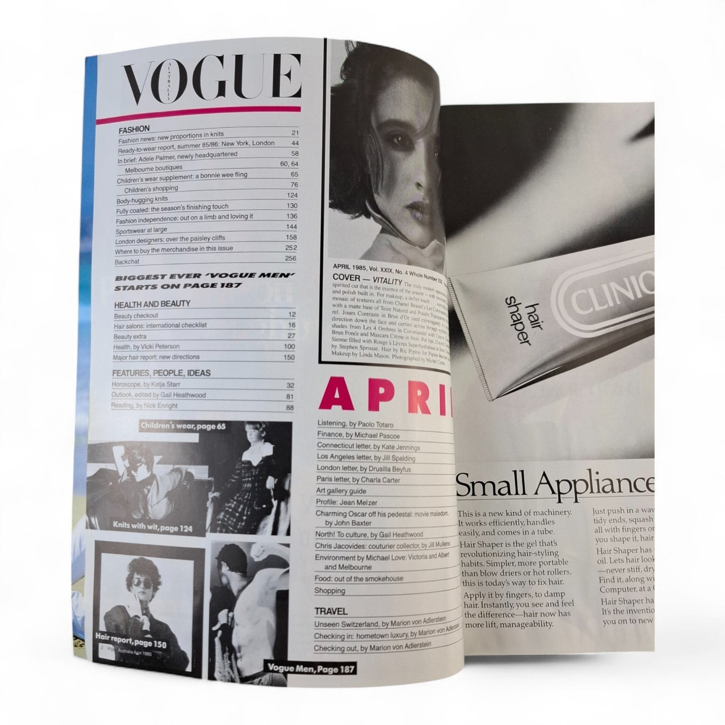 VOGUE AUSTRALIA Magazine April 1985 NIGEL HAVERS Chris Jacovides TONI ELFORD