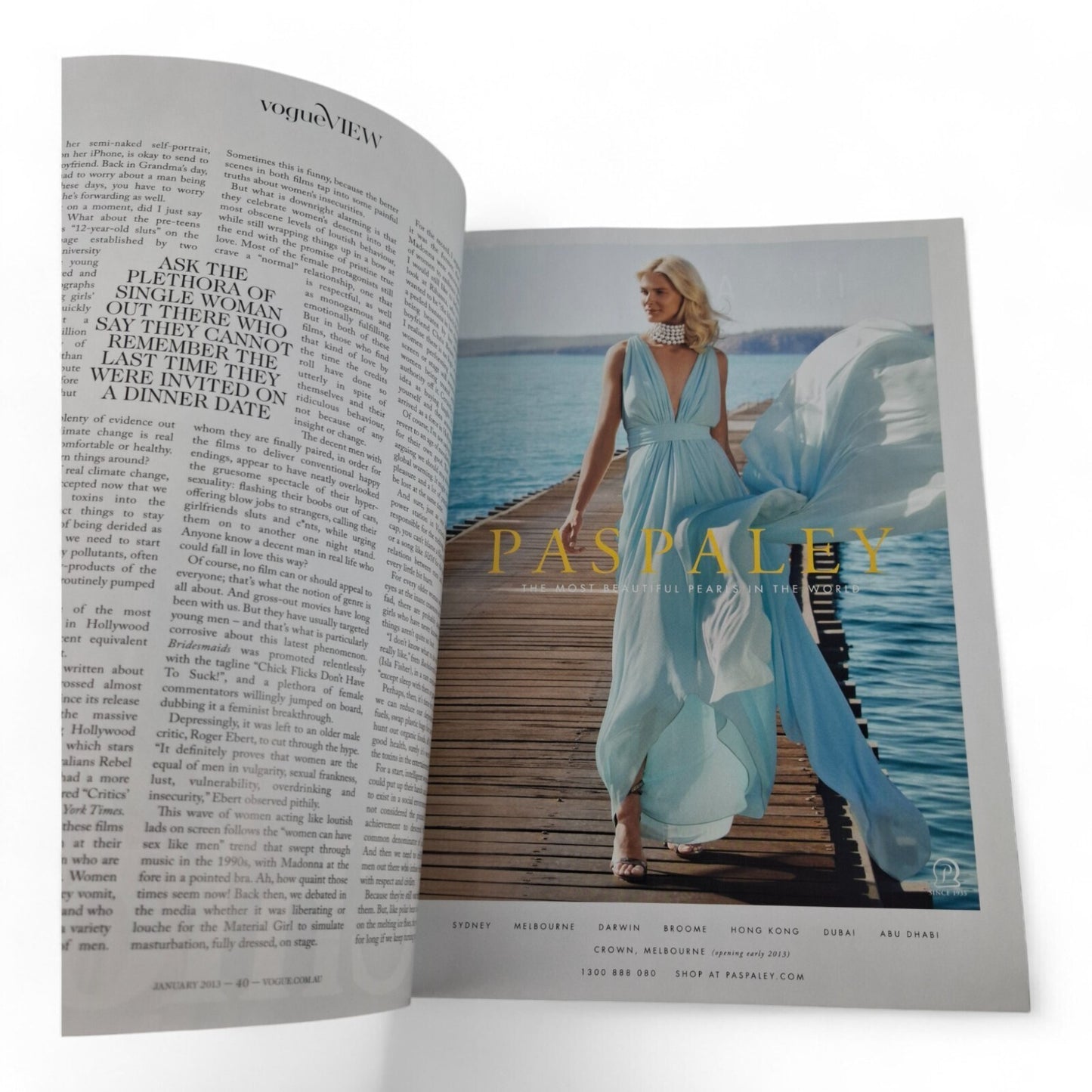 Vogue Australia Magazine January 2013 Carolyn Murphy Cover EXCELLENT COMPLETE