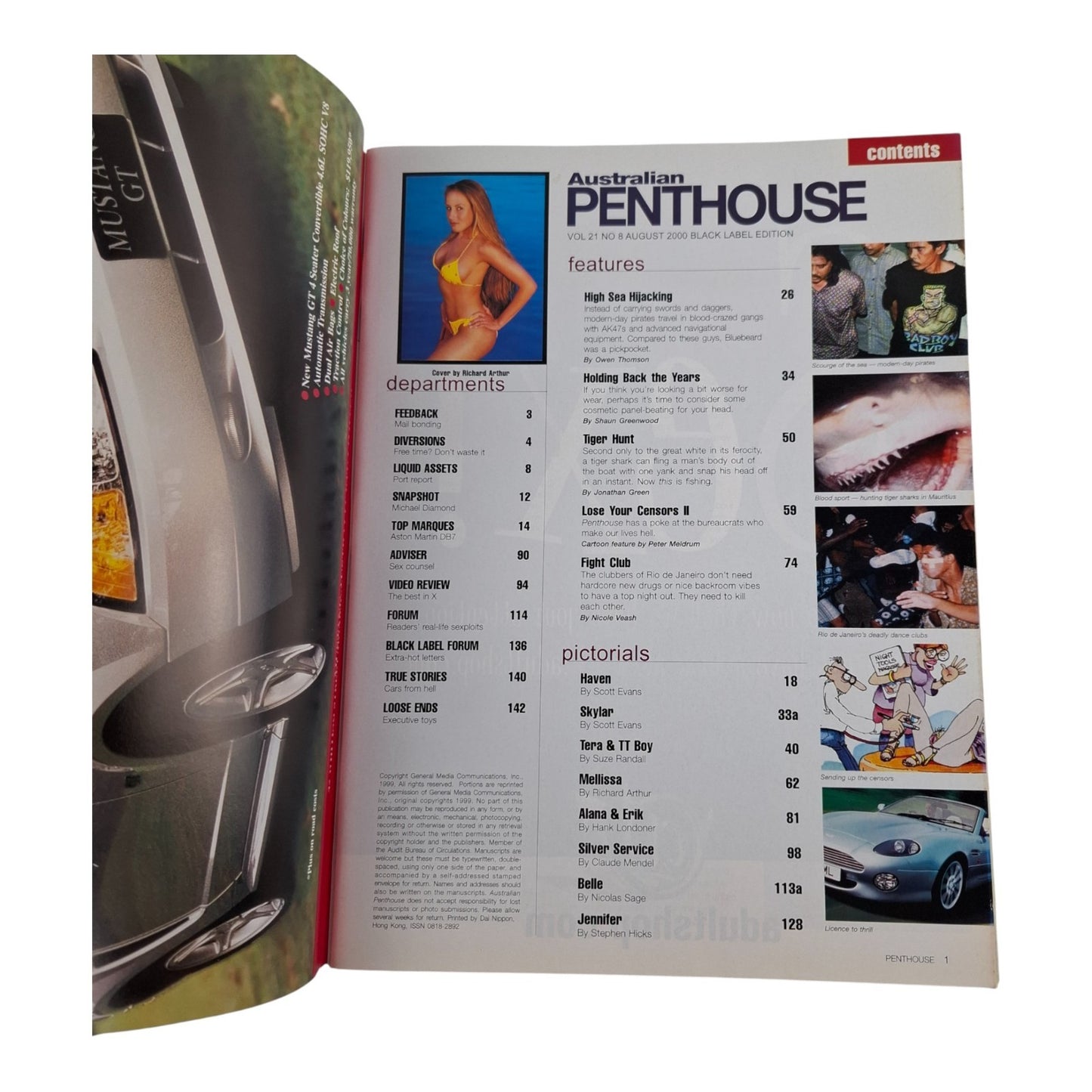 AUSTRALIAN PENTHOUSE Men's Magazine Black Label August 2000 Mellissa Dassan