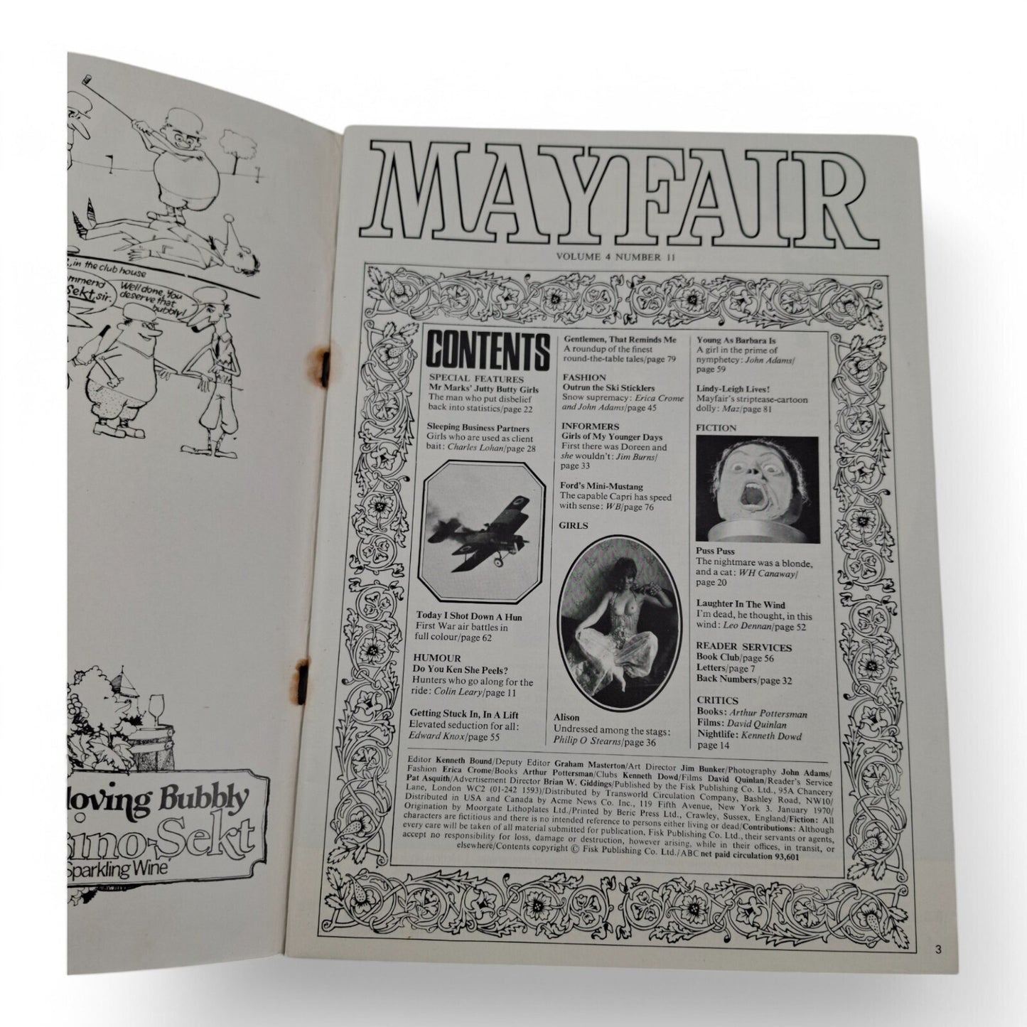Vintage Mayfair Magazine Vol. 4 No. 11 November 1969 Harrison Marks Playboy