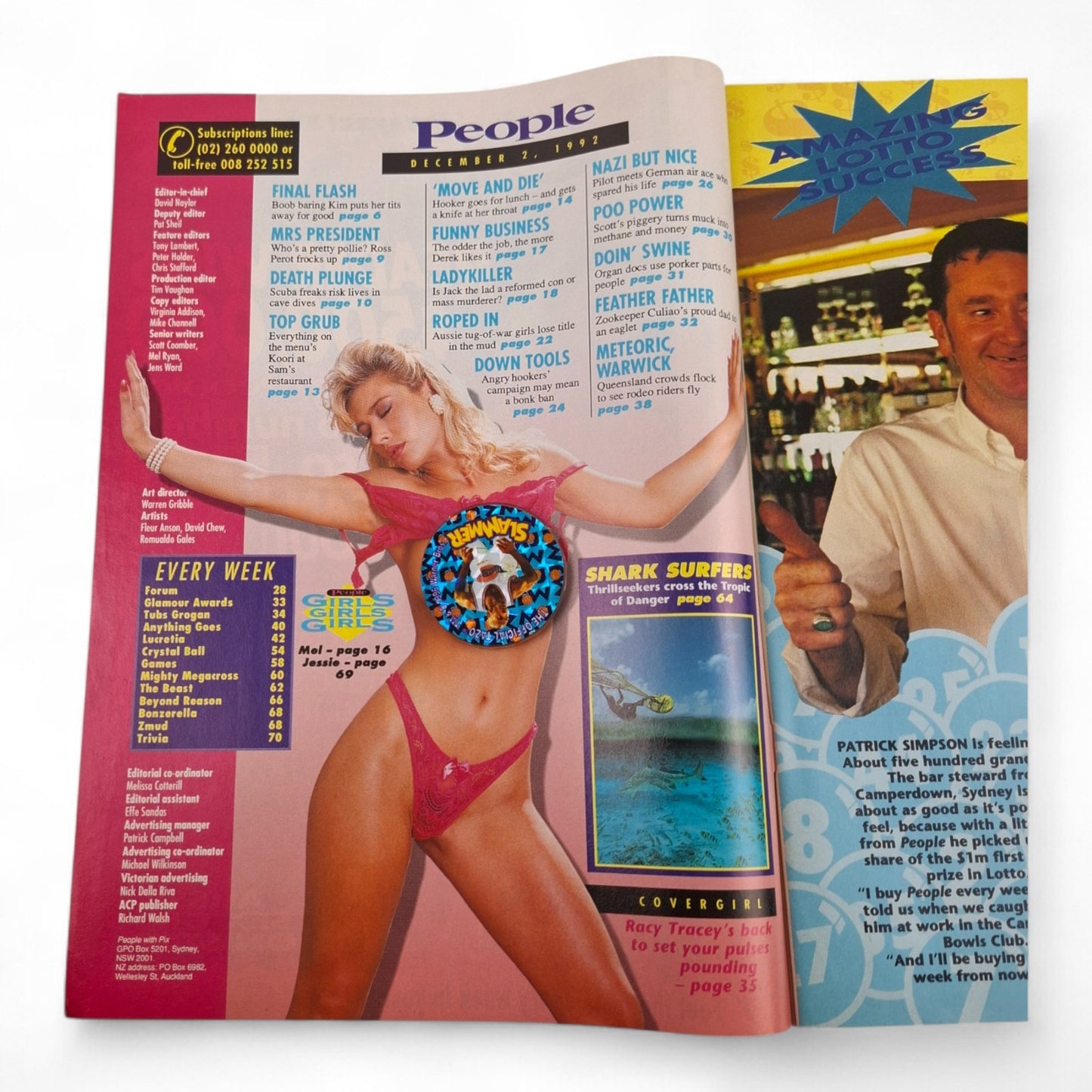 People Magazine With Pix Australia December 2nd 1992 Tracey Coleman