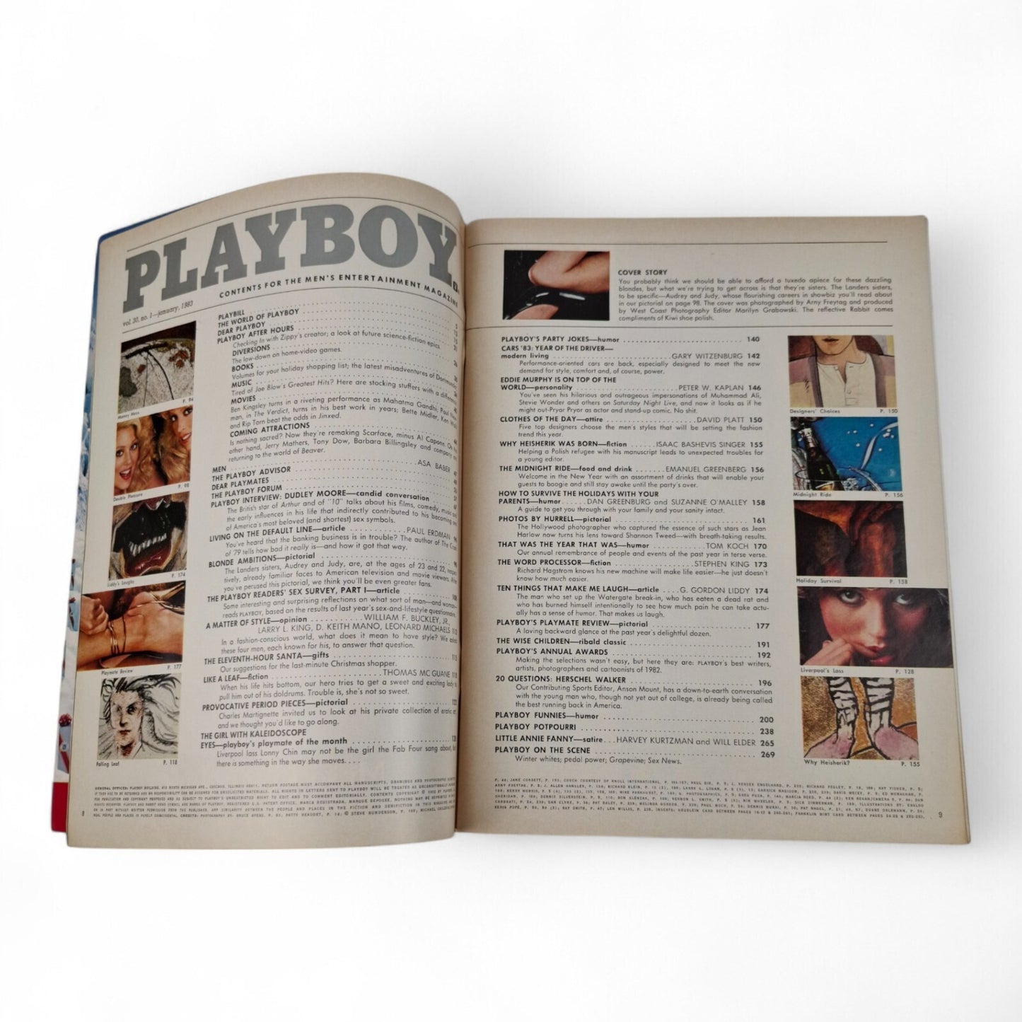 Playboy: January 1983 - US Magazine - Dudley Moore, Audrey and Judy Landers