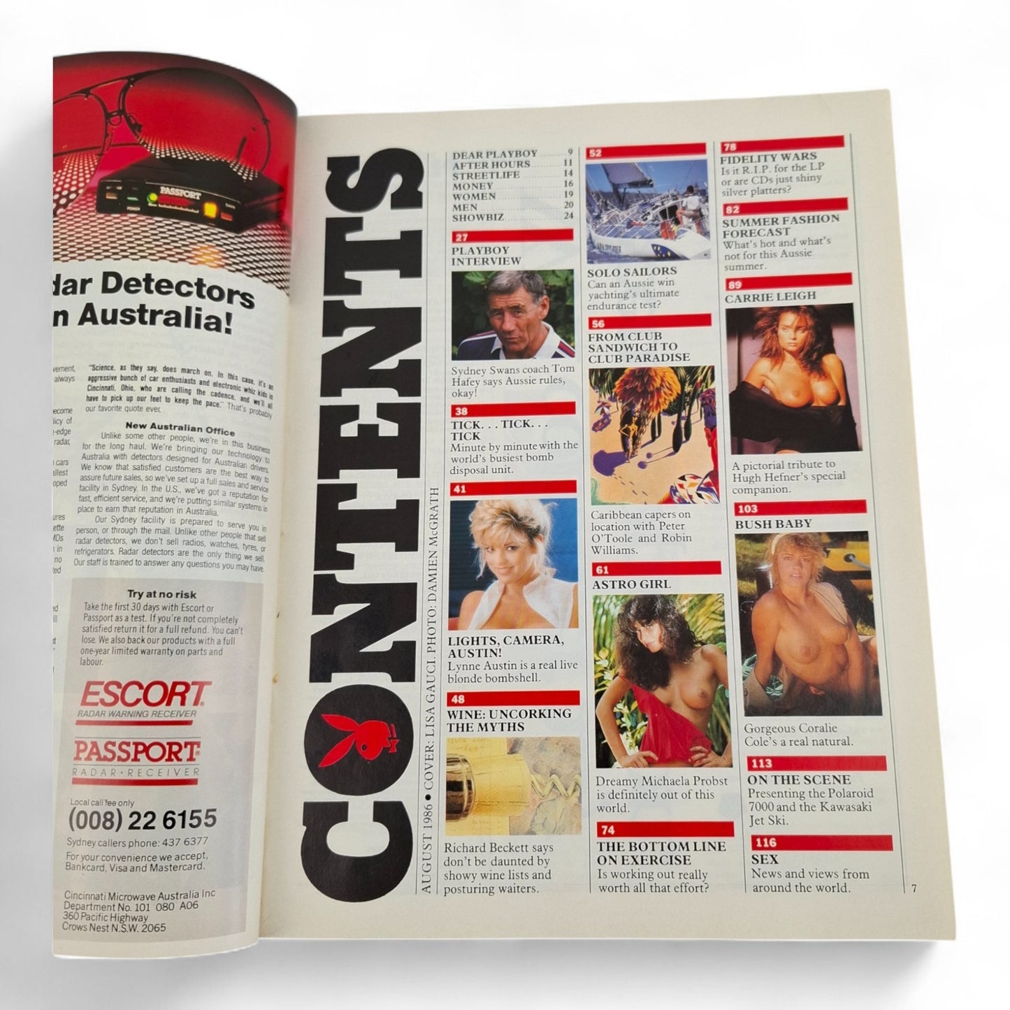 Australian Playboy Magazine August 1986 Michaela Probst Lisa Gauci