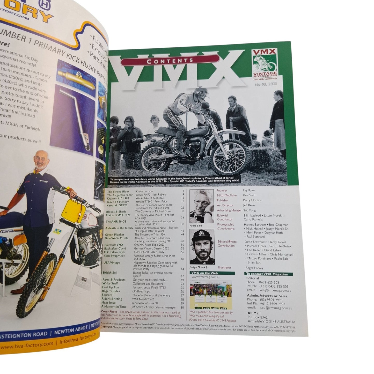 VMX Dirt Bike Magazine No 93 2023 Magazine Suzuki RN70 1970 / Works Kramer 410
