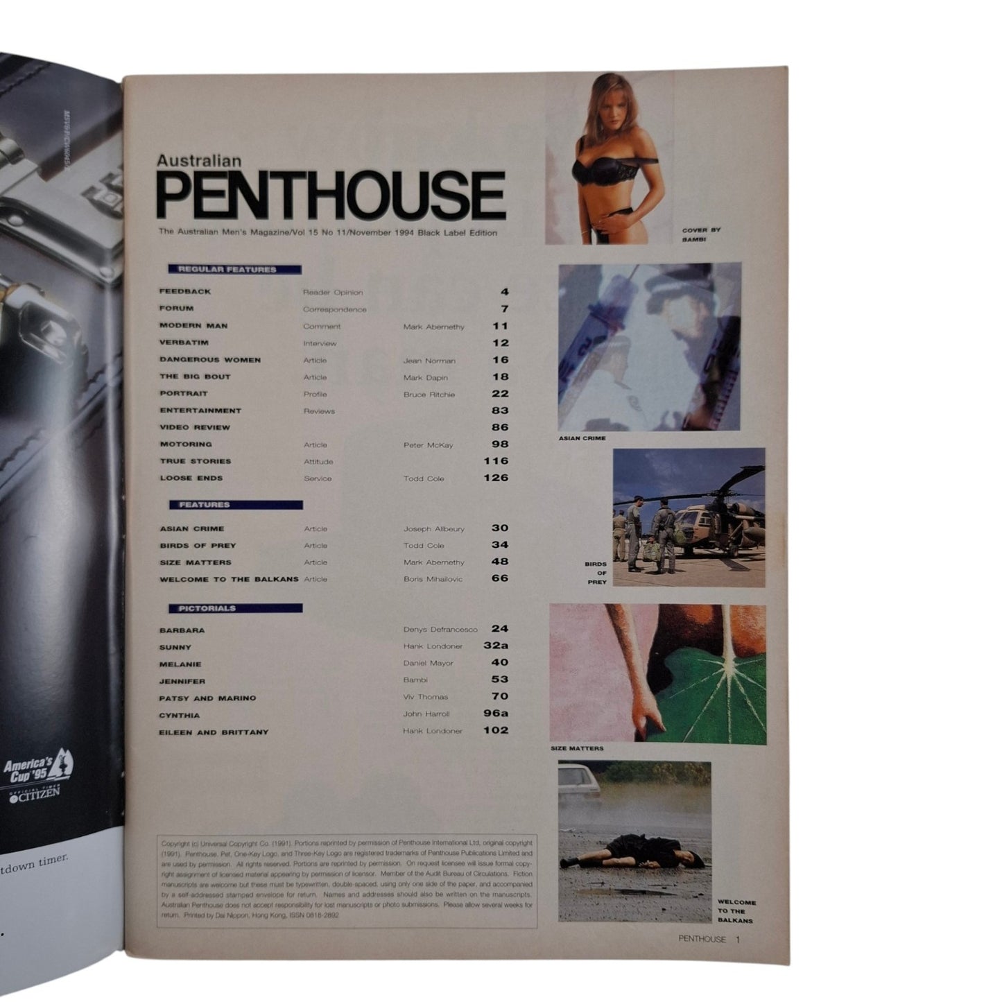 Australian Penthouse Magazine November 1994 Jennifer Casey / Melanie Bolton
