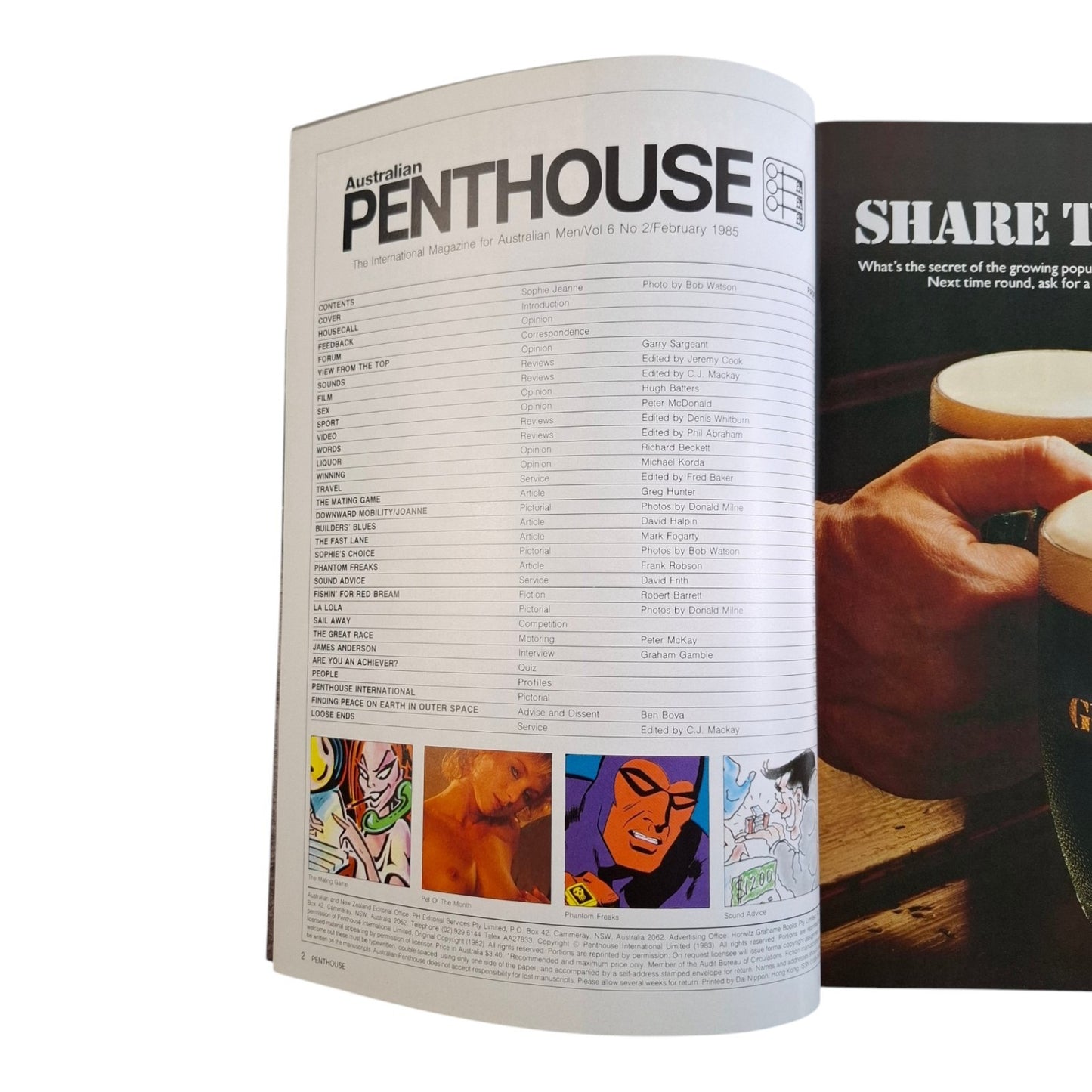 AUSTRALIAN PENTHOUSE Magazine February 1985 Sophie Jeanne / Joanne Latham