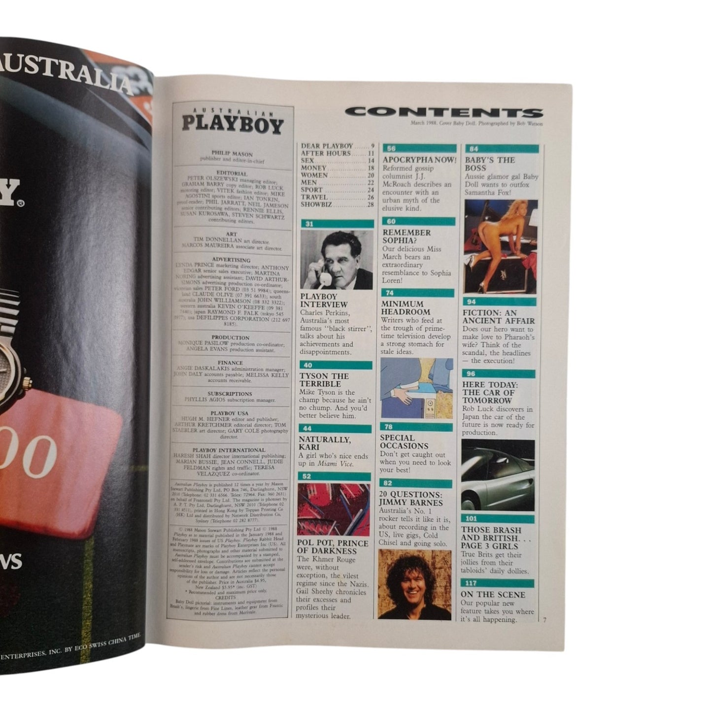 Australian Playboy Magazine March 1988 Baby Doll / Cristina Garavaglia