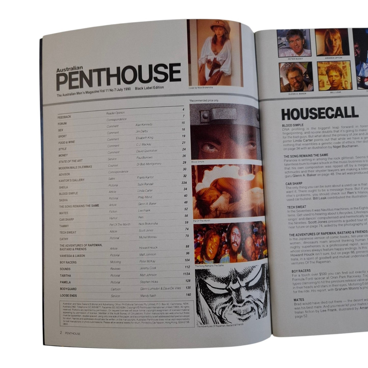 Australian Penthouse Magazine July 1990 W/ Calendar Tammy Cook / Sheila