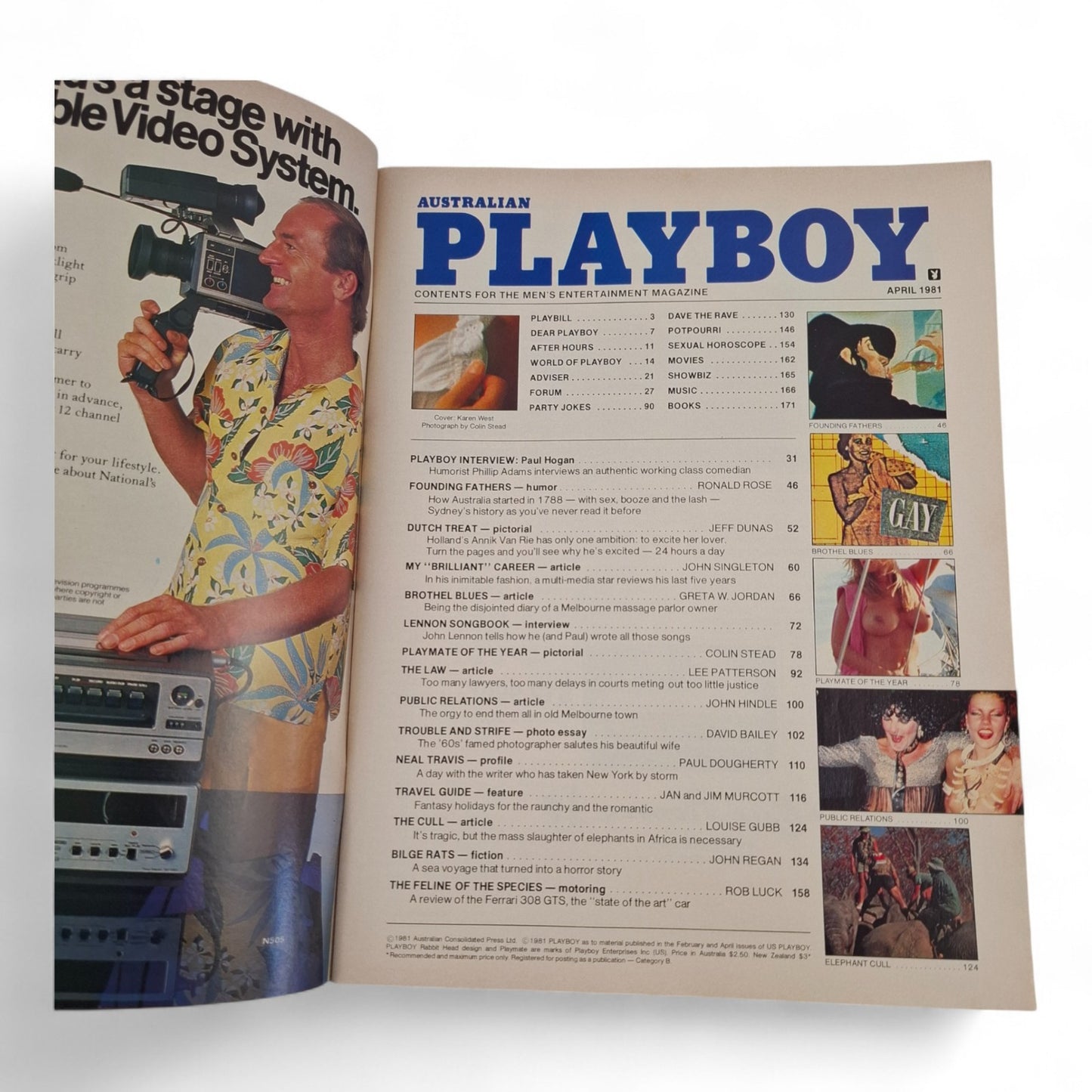 Australian Playboy Magazine April 1981 Karen West Paul Hogan Interview