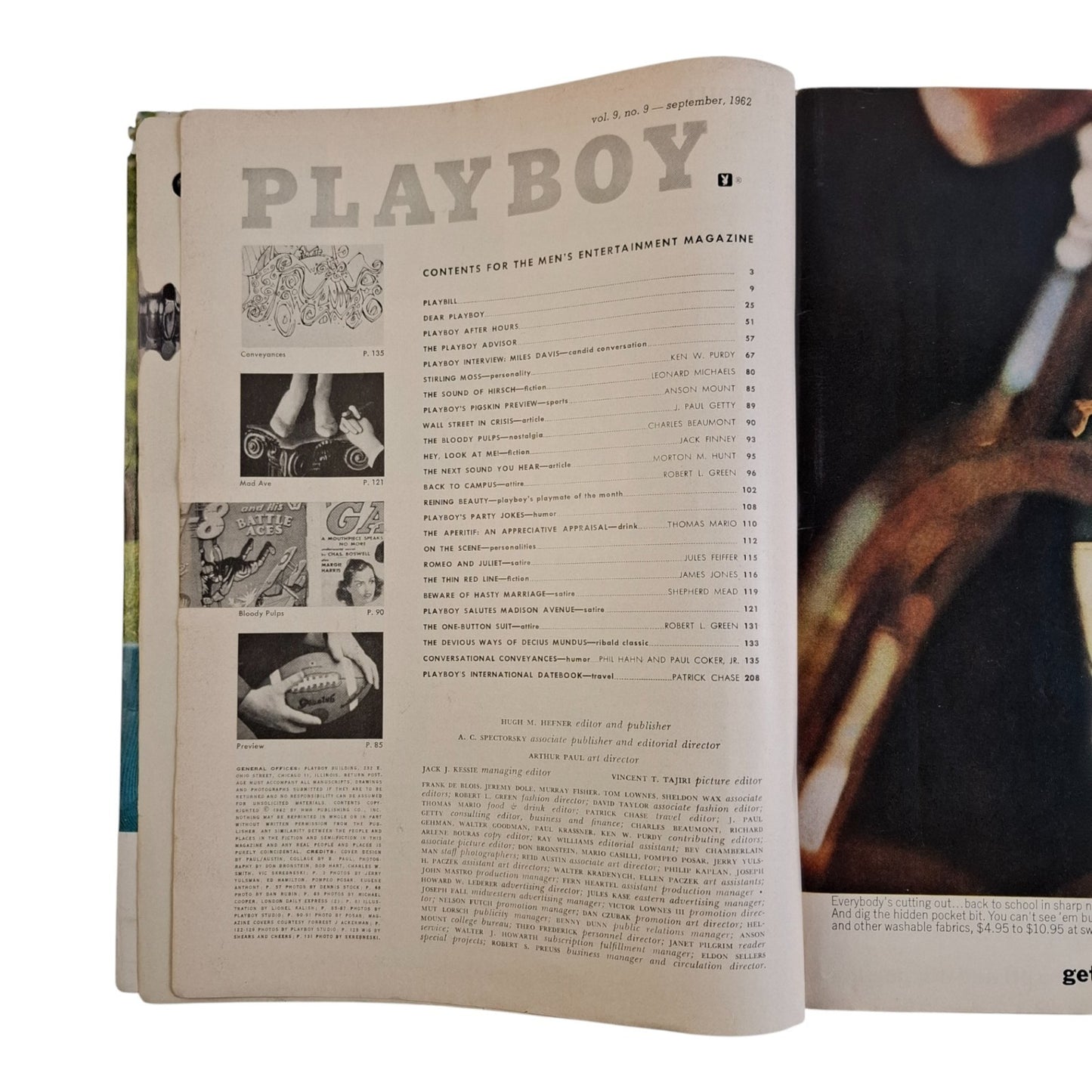 PLAYBOY Magazine September 1962 Mickey Winters